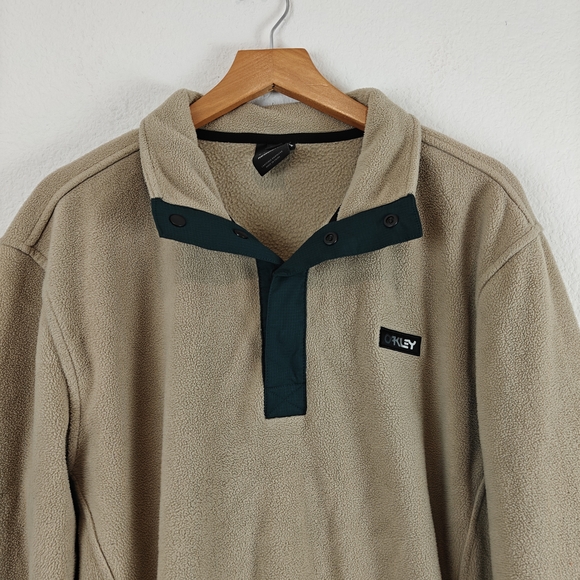 Oakley Men's Alta RC Fleece Pullover Logo Tan Performance Fit Sz LG Mens - Picture 10 of 16